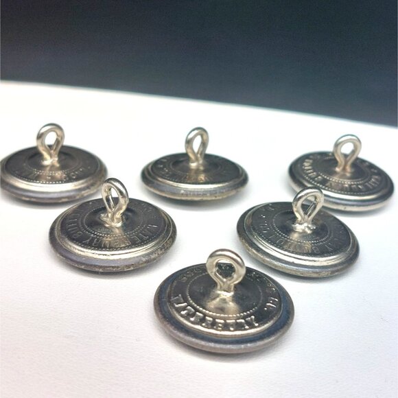 WWII US Military Great Seal Buttons Set of 6 Waterbury Scovill 7/8" USAF - Picture 4 of 6